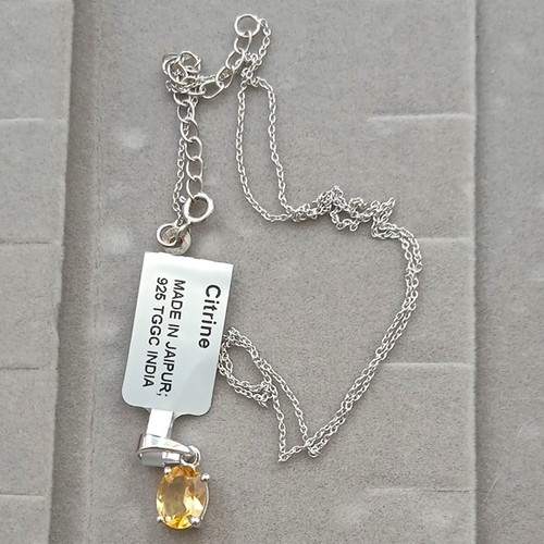 925 silver yellow citrine oval - citrine,