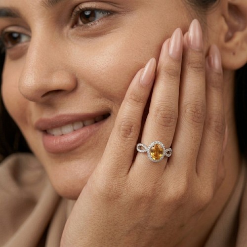 Yellow citrine oval sterling - yellow,