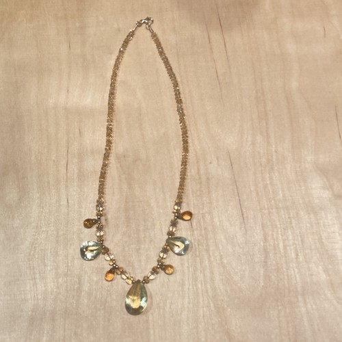 Citrine and amber coloured - and, cut