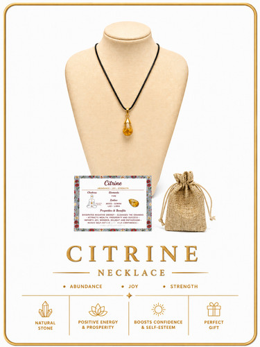 Citrine raw crystal necklace - raw,