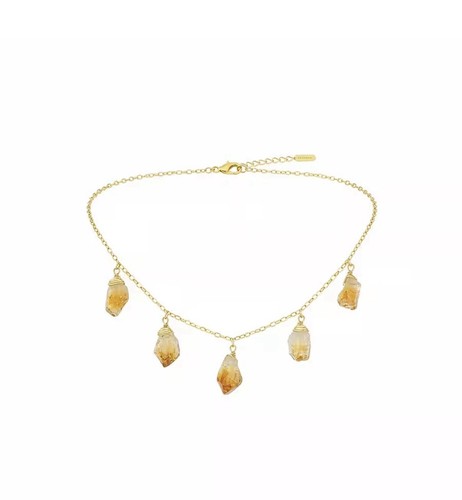Citrine gemstone necklace set