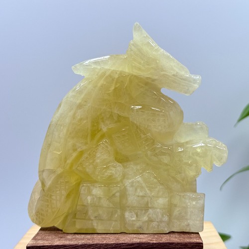Natural citrine dragon castle - natural,