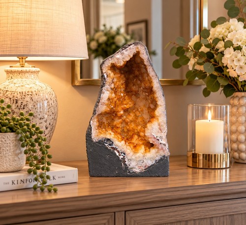 Citrine geode 565 crystal - geode,