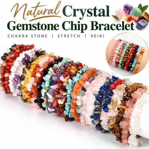 Natural crystal chip - natural, bracelet