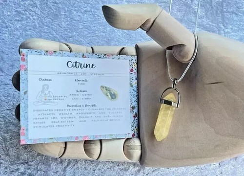 Citrine crystal point pendant - crystal,