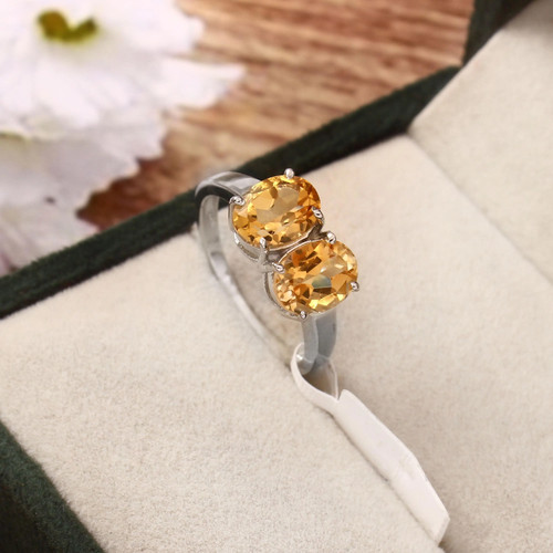 Real citrine oval two - real,
