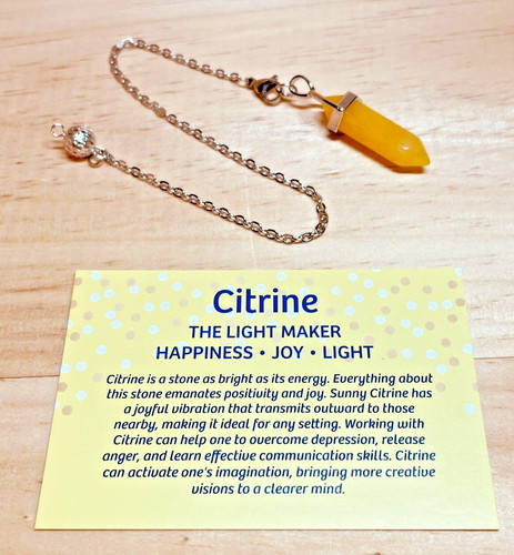 Citrine crystal pendulum - citrine,