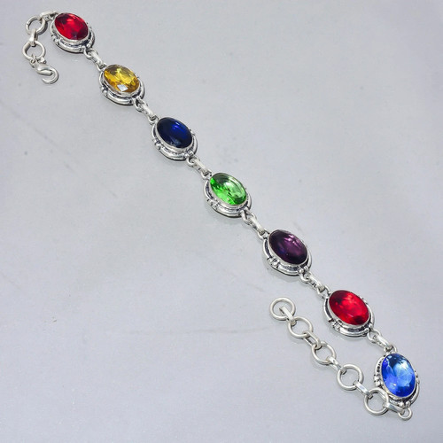 Multi color gemstone bracelet - gemstone,