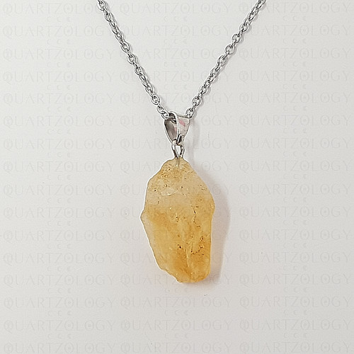 Citrine necklace stone nugget - citrine,