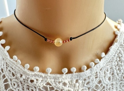Citrine choker necklace - citrine,