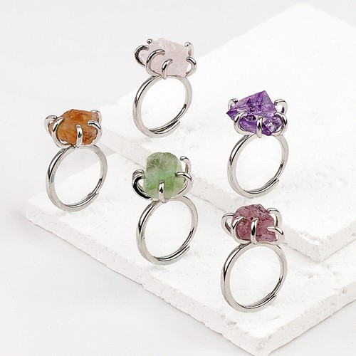 Raw crystal stone prong set - raw,