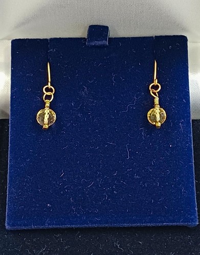 Yellow gold citrine bead - yellow,