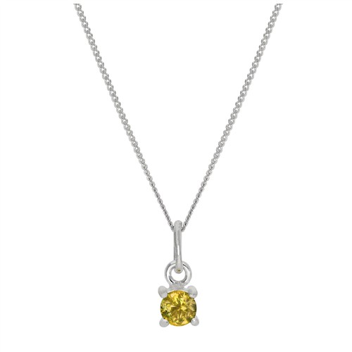 Sterling silver citrine - silver, cz
