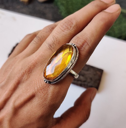 Natural citrine gemstone ring - natural,