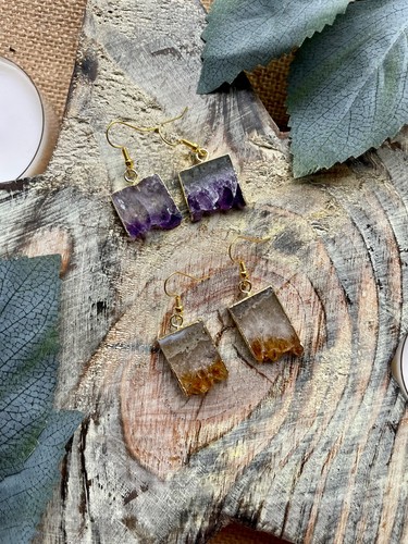 Raw amethyst citrine - or,