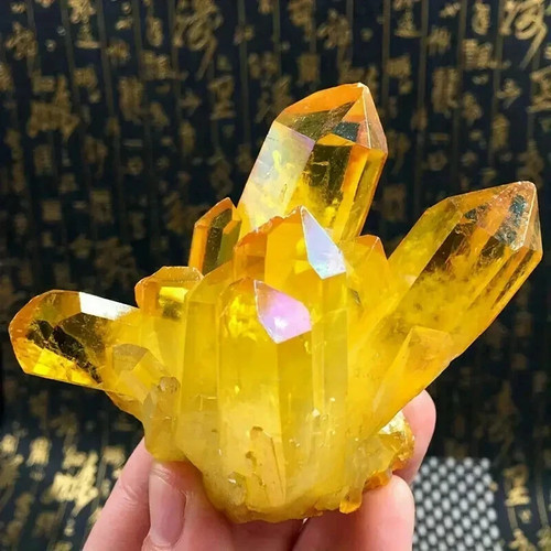 Natural aura yellow citrine - yellow,
