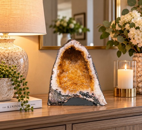 Citrine geode 559 crystal - geode,