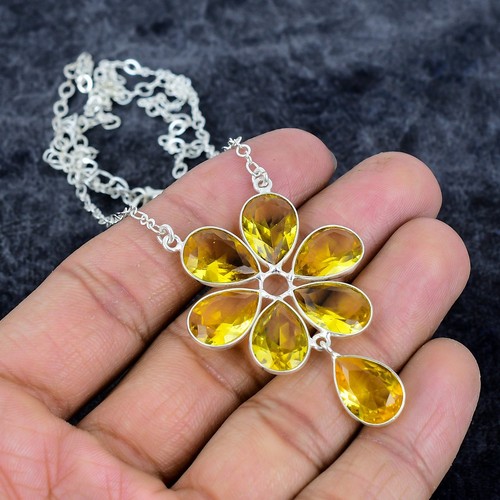Citrine pendant necklace - citrine,